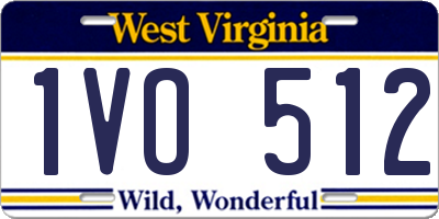 WV license plate 1VO512
