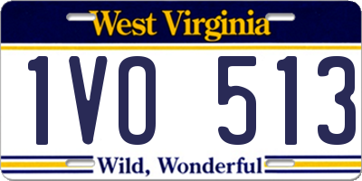 WV license plate 1VO513