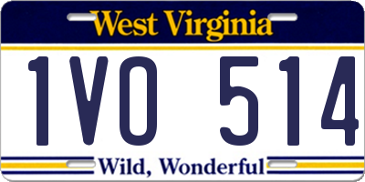WV license plate 1VO514