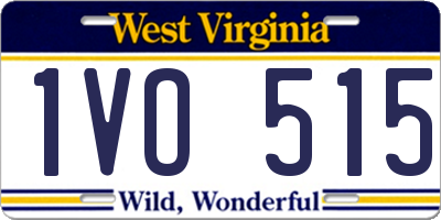 WV license plate 1VO515