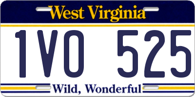 WV license plate 1VO525