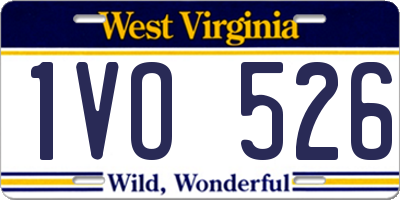 WV license plate 1VO526