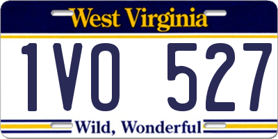 WV license plate 1VO527
