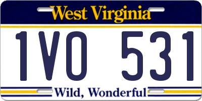 WV license plate 1VO531