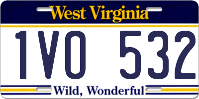 WV license plate 1VO532