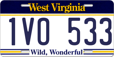 WV license plate 1VO533