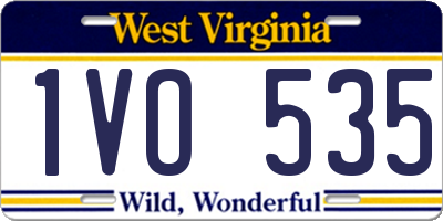 WV license plate 1VO535