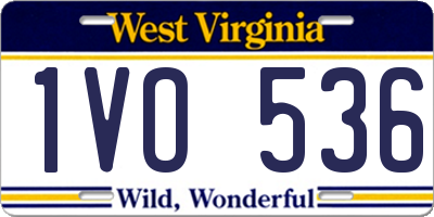 WV license plate 1VO536