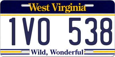 WV license plate 1VO538