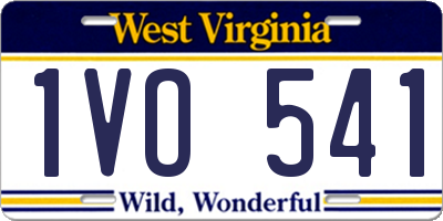 WV license plate 1VO541
