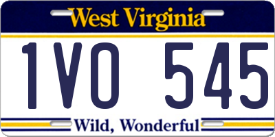 WV license plate 1VO545