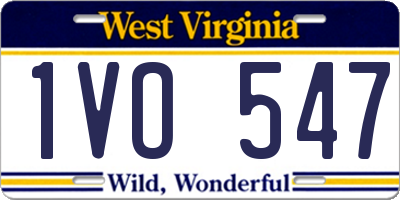 WV license plate 1VO547