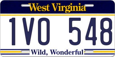 WV license plate 1VO548