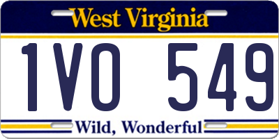 WV license plate 1VO549