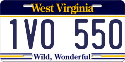 WV license plate 1VO550
