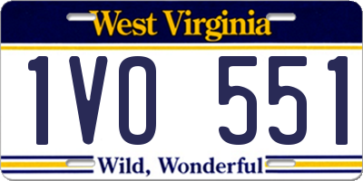 WV license plate 1VO551