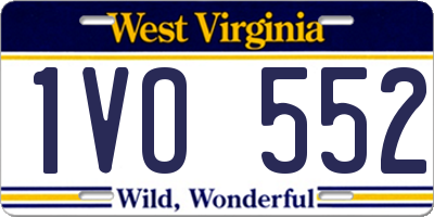 WV license plate 1VO552