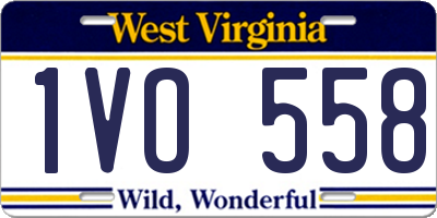 WV license plate 1VO558