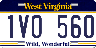 WV license plate 1VO560