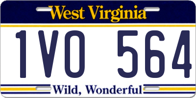 WV license plate 1VO564