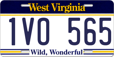 WV license plate 1VO565