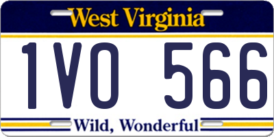 WV license plate 1VO566