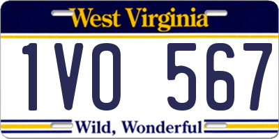 WV license plate 1VO567