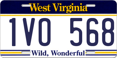 WV license plate 1VO568