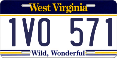 WV license plate 1VO571