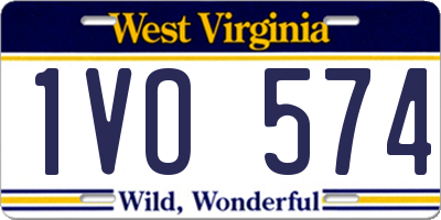 WV license plate 1VO574