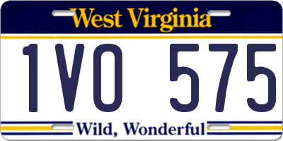 WV license plate 1VO575