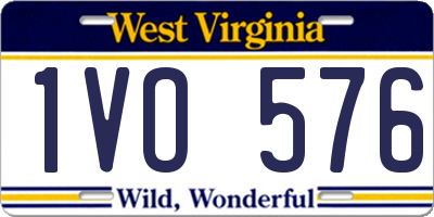 WV license plate 1VO576