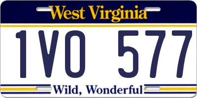 WV license plate 1VO577