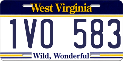 WV license plate 1VO583