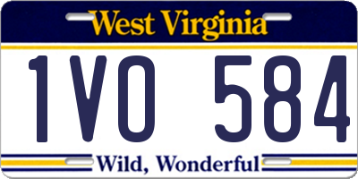 WV license plate 1VO584