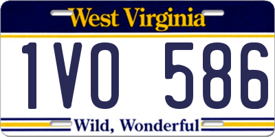 WV license plate 1VO586