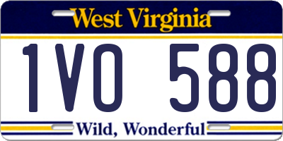 WV license plate 1VO588