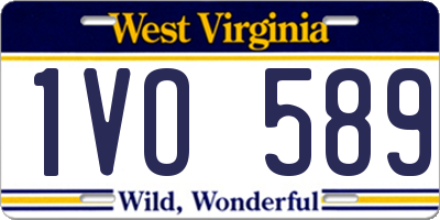 WV license plate 1VO589