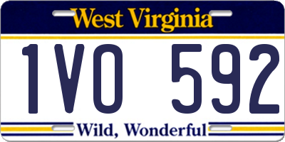 WV license plate 1VO592