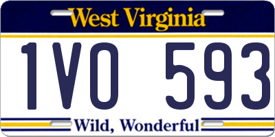 WV license plate 1VO593