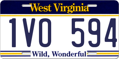 WV license plate 1VO594