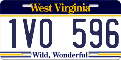 WV license plate 1VO596