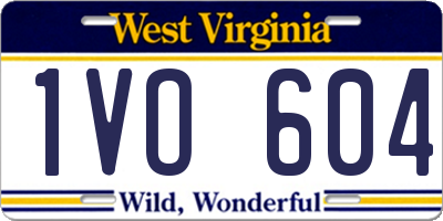 WV license plate 1VO604