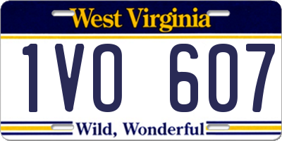 WV license plate 1VO607