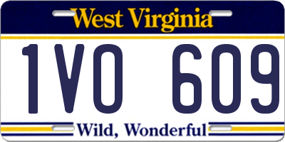 WV license plate 1VO609