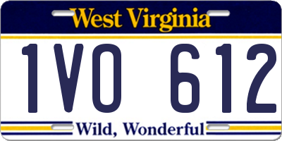 WV license plate 1VO612