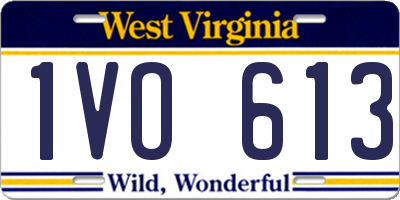 WV license plate 1VO613