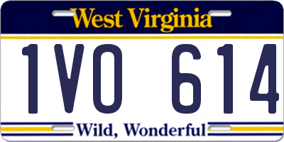WV license plate 1VO614