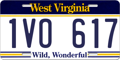 WV license plate 1VO617