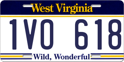 WV license plate 1VO618